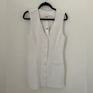 ABERCROMBIE White Crepe Vneck Dress